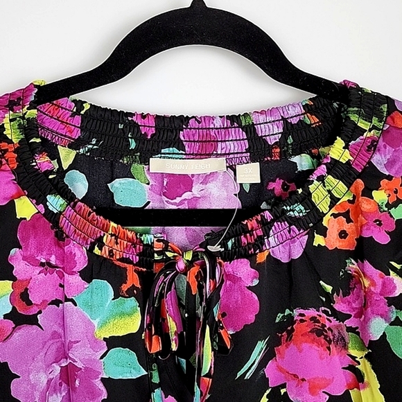 Sunny Leigh Juliet Women's Multi Colour Floral Blouse Print Lightweight Size 3X - Picture 3 of 12